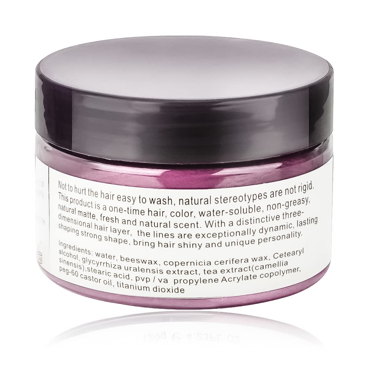 SOVONCARE pink hair wax jar closeup highlights natural ingredients for gentle color