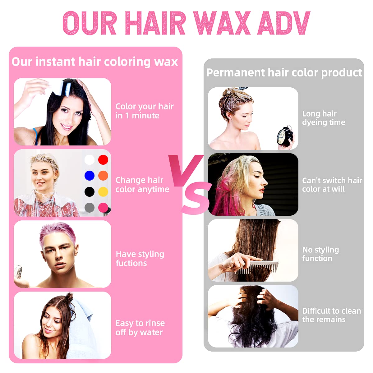 SOVONCARE pink hair wax party look adds vibrant color for events
