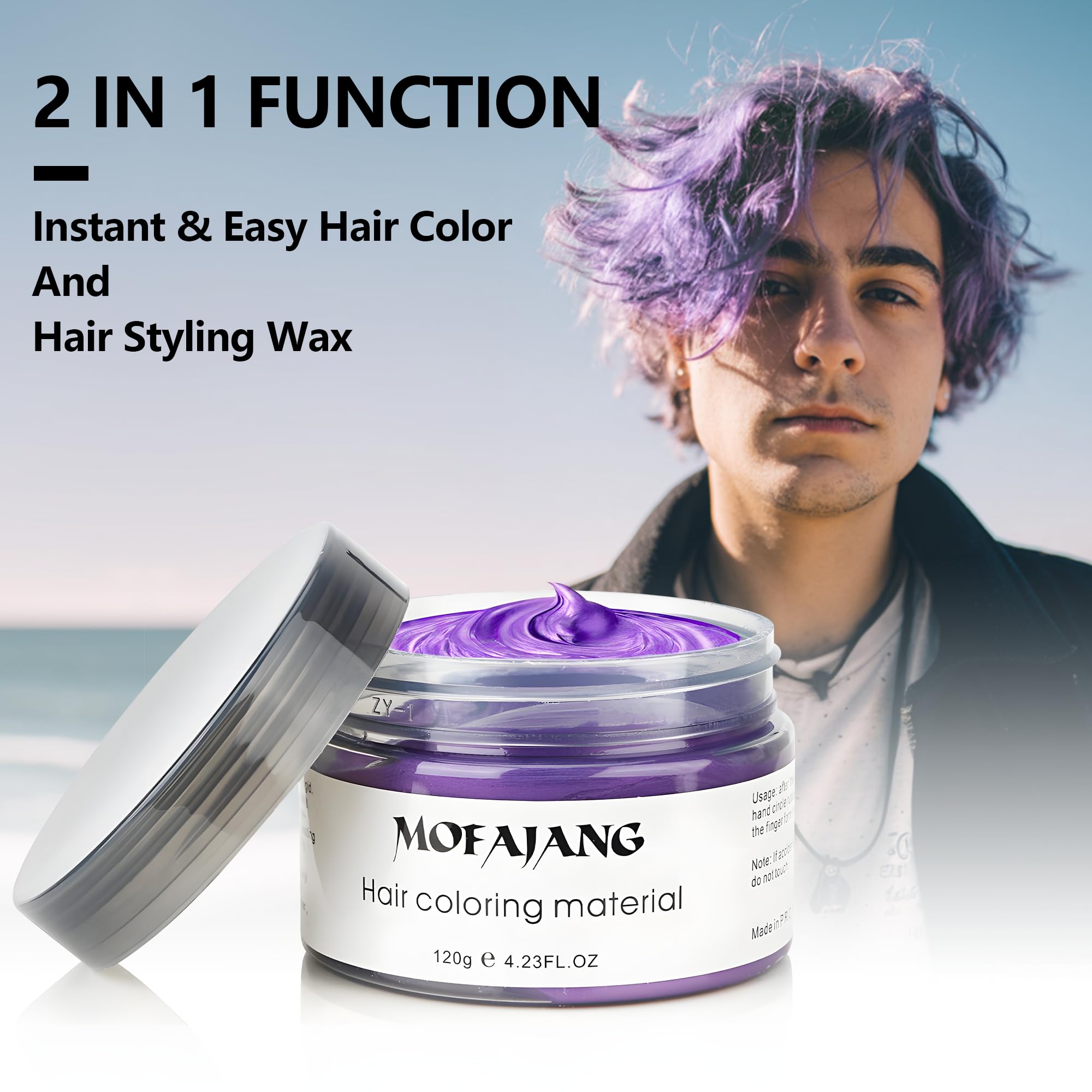 SOVONCARE purple wax styled cosplay look with bold color