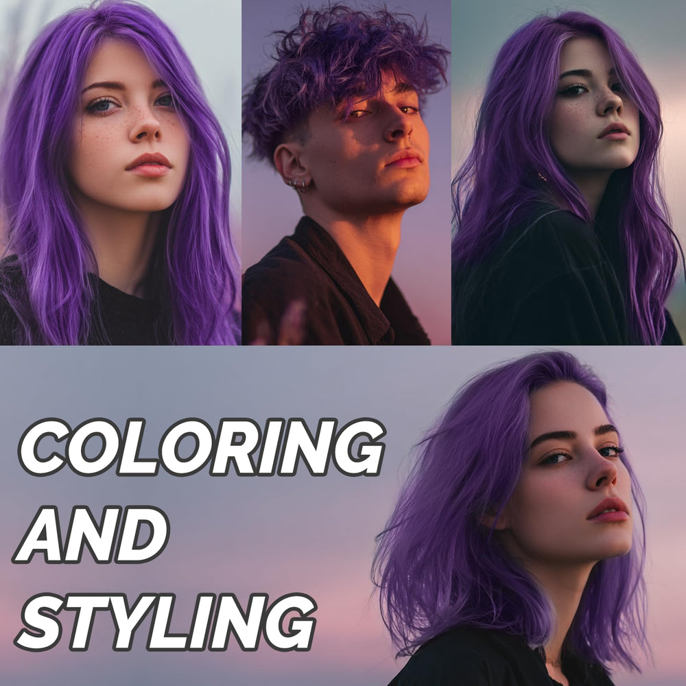 SOVONCARE purple wax color swatch on hair demonstrates vivid shade