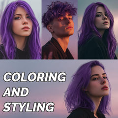SOVONCARE purple wax color swatch on hair demonstrates vivid shade
