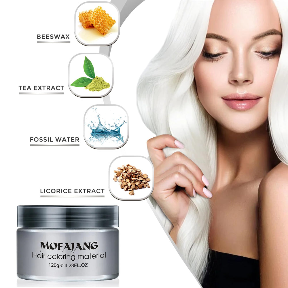 SOVONCARE White Temporary Hair Color Wax closeup highlights creamy texture for smooth color application