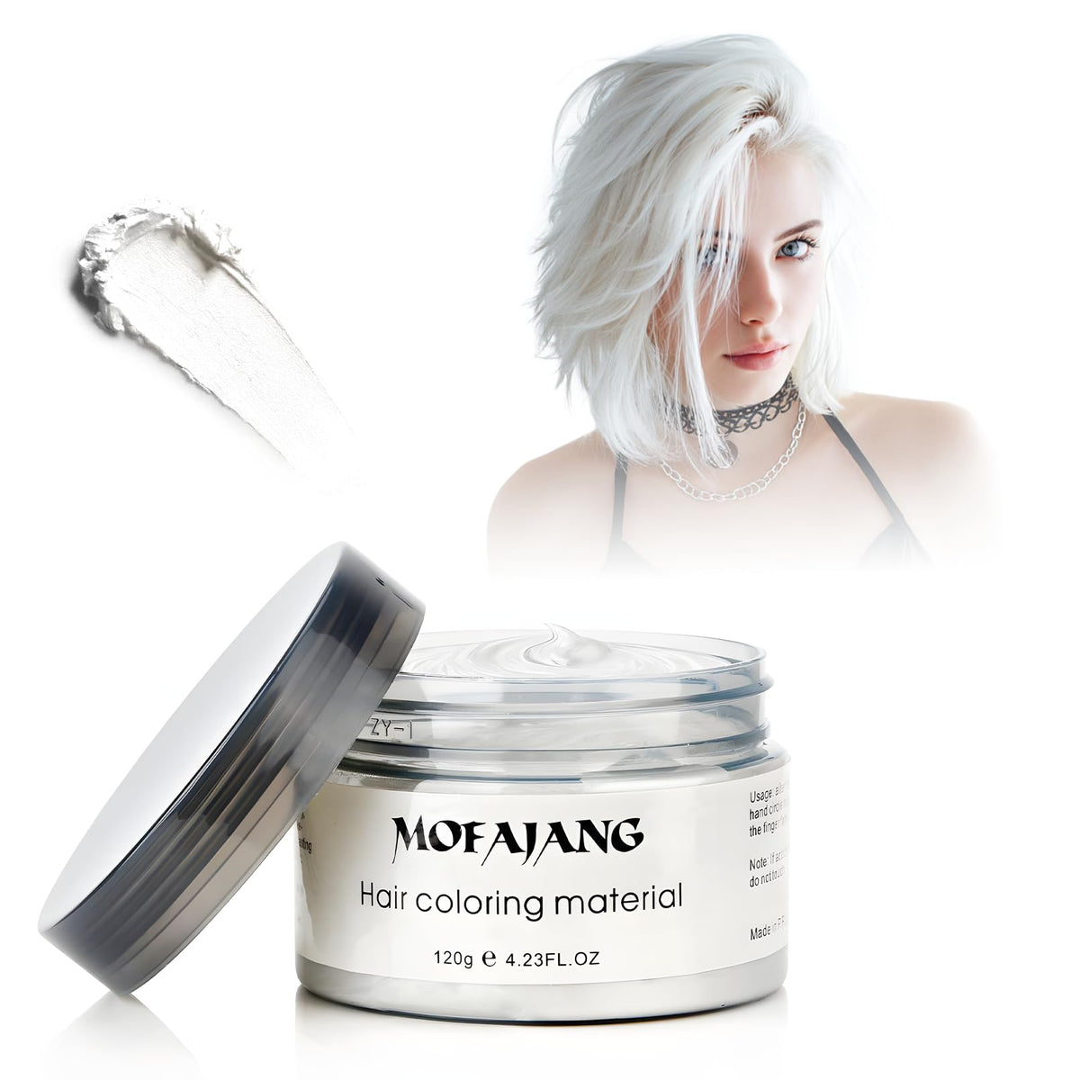 SOVONCARE White Temporary Hair Color Wax packaging shows clean branding and easy to use packaging for all day styling