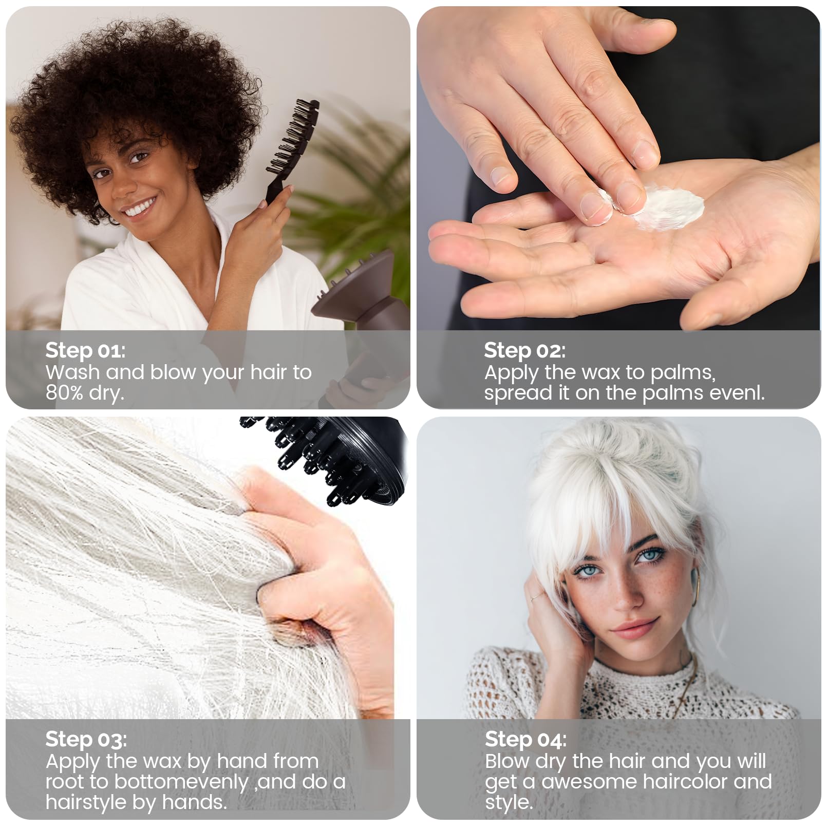 SOVONCARE White wax cosplay style image suggests dramatic temporary color for costumes