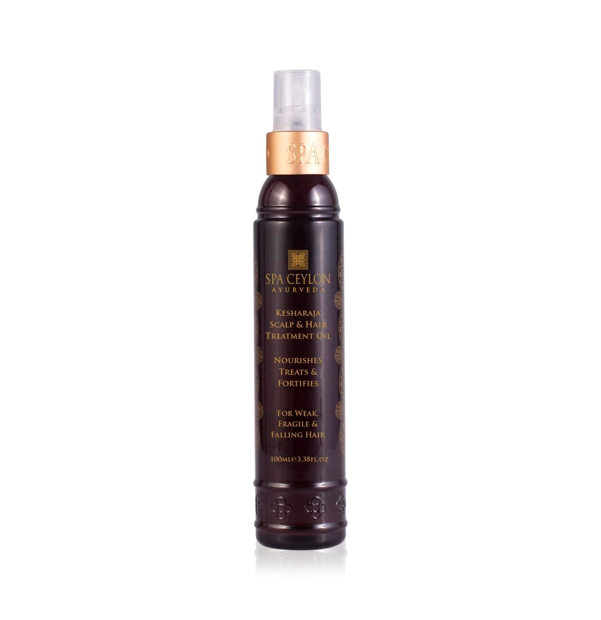 SPA CEYLON Kesharaja scalp oil bottle showing soothing hydration for the scalp