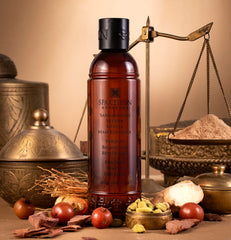 SPA CEYLON Sandalwood Vetiver Gentle Cleanser packaging display emphasizes natural ingredients and premium care.