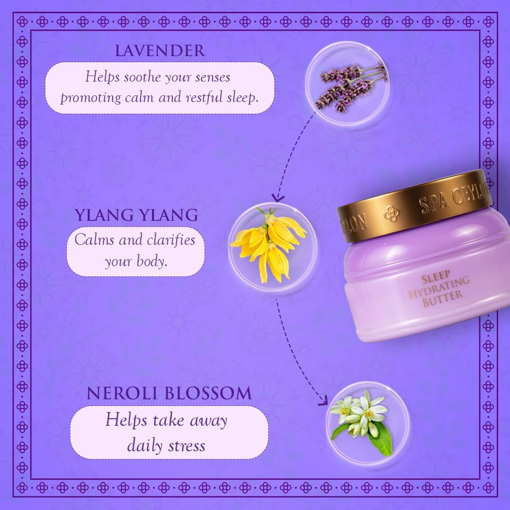 SPA CEYLON Sleep Butter texture on skin demonstrating non-greasy finish and nourishment
