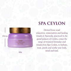 SPA CEYLON Sleep Butter ylang ylang close-up, soothing skin as you unwind before bed