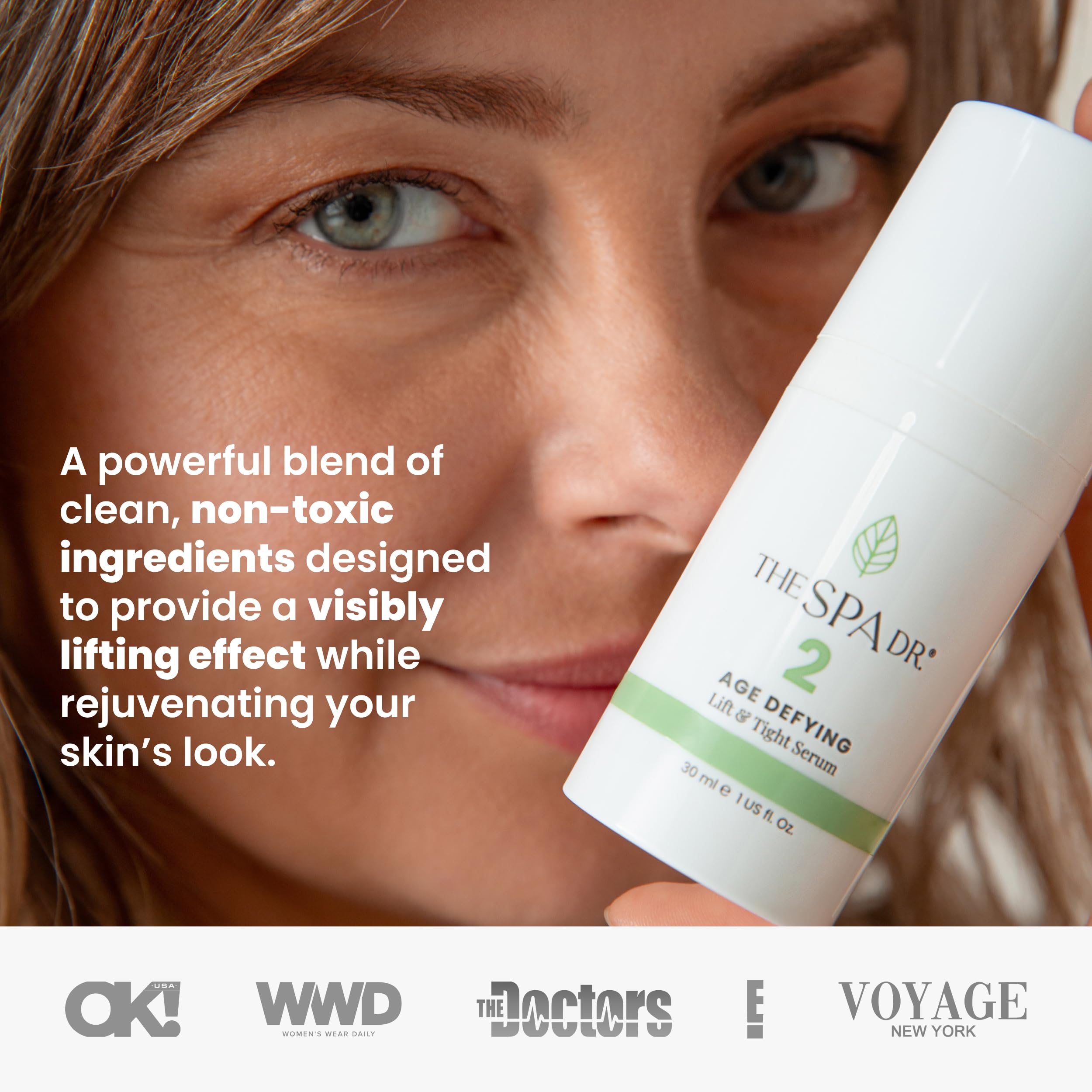 The Spa Dr. pump-dispense bottle emphasizes easy, precise application for daily nourishment.
