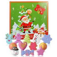 Spa Luxetique Advent Calendar with 12 bath bombs in festive box for daily surprises