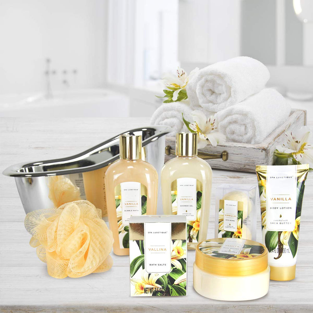 Spa Luxetique cute bathtub storage doubles as a chic bathroom organizer.