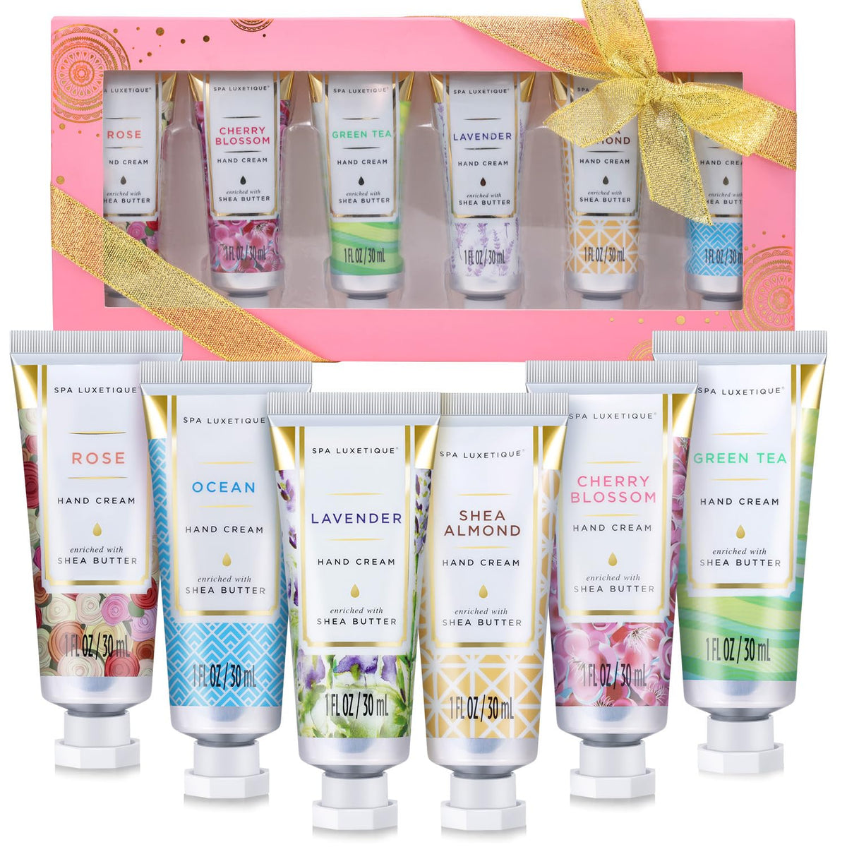 Spa Luxetique Hand Cream Gift Set packaging shows premium gift-ready presentation