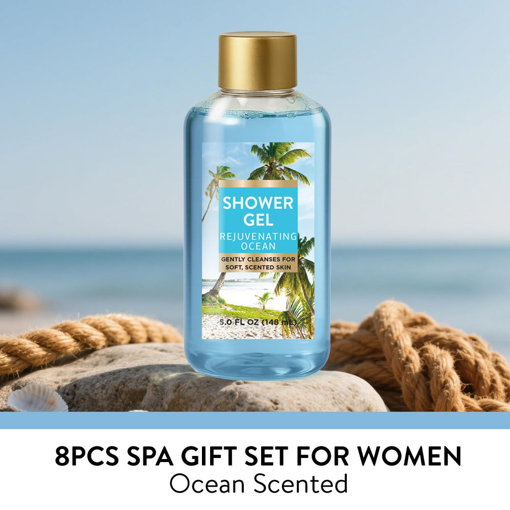 Spa Luxetique Ocean Shower Gel bottle ready for refreshing cleansing and lather