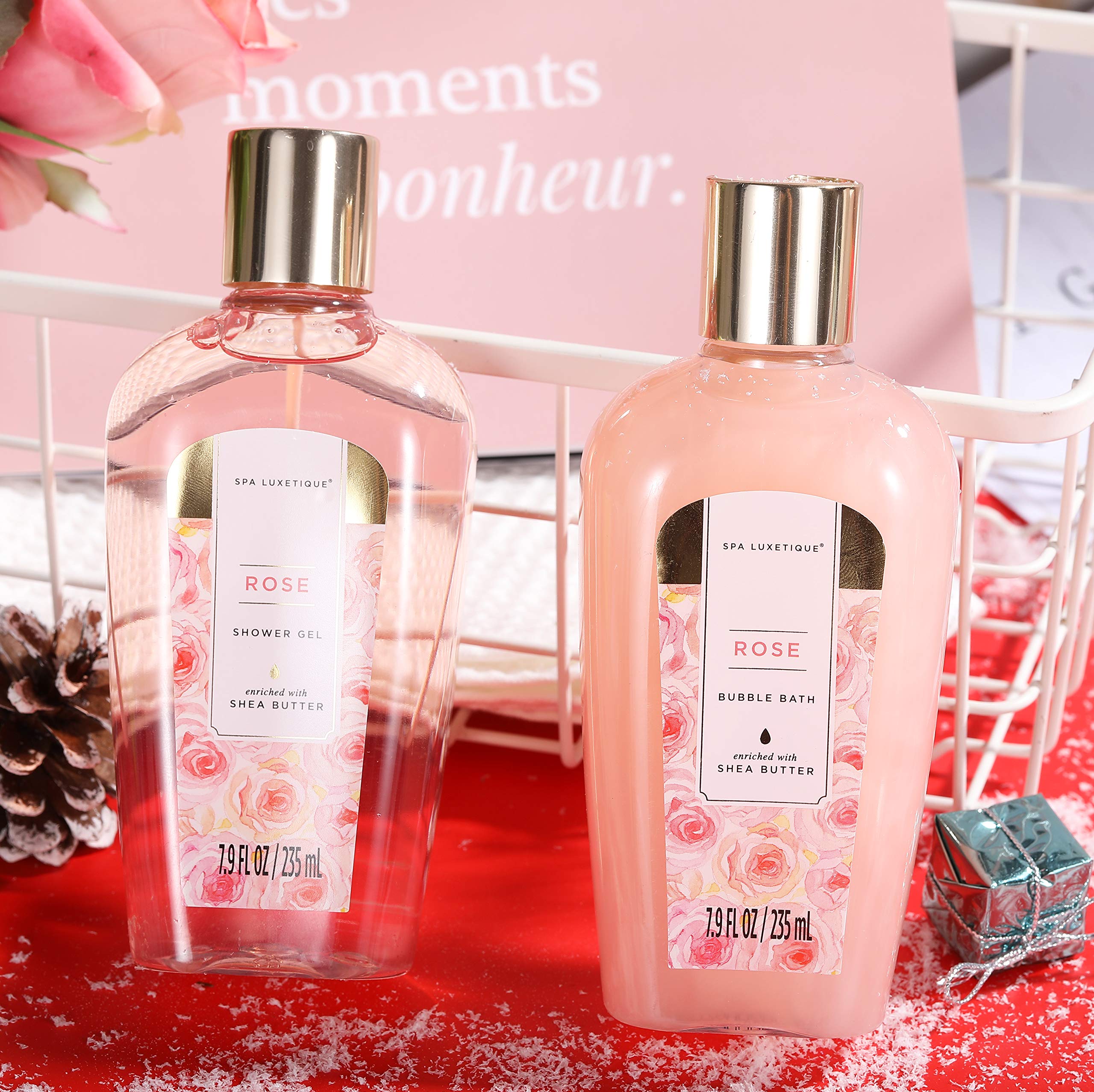 Spa Luxetique rose gift set body lotion for daily skin moisture