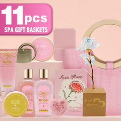 Spa Luxetique rose oils with lavender scent for calming baths