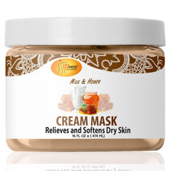 SPA REDI milk and honey body and foot cream mask, 16oz packaging for deep hydration.