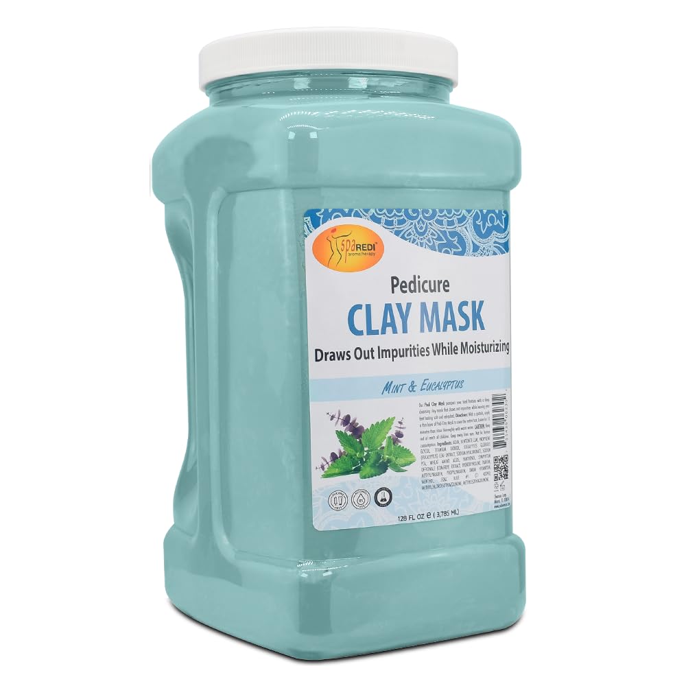 SPA REDI clay mask Mint Eucalyptus 128oz for deep pore detox and hydration.