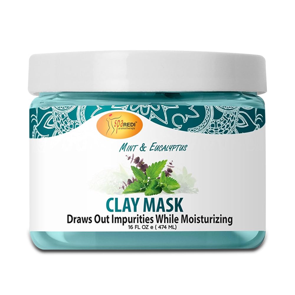 SPA REDI Mint & Eucalyptus Clay Mask applied for pedicure preparation and relaxation.