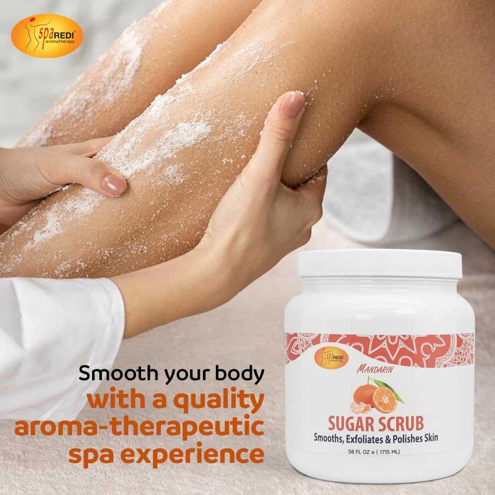 SPA REDI Mandarin Sugar Scrub texture close-up with fine granules