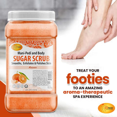 SPA REDI Mandarin body scrub on skin reveals smooth, renewed feel