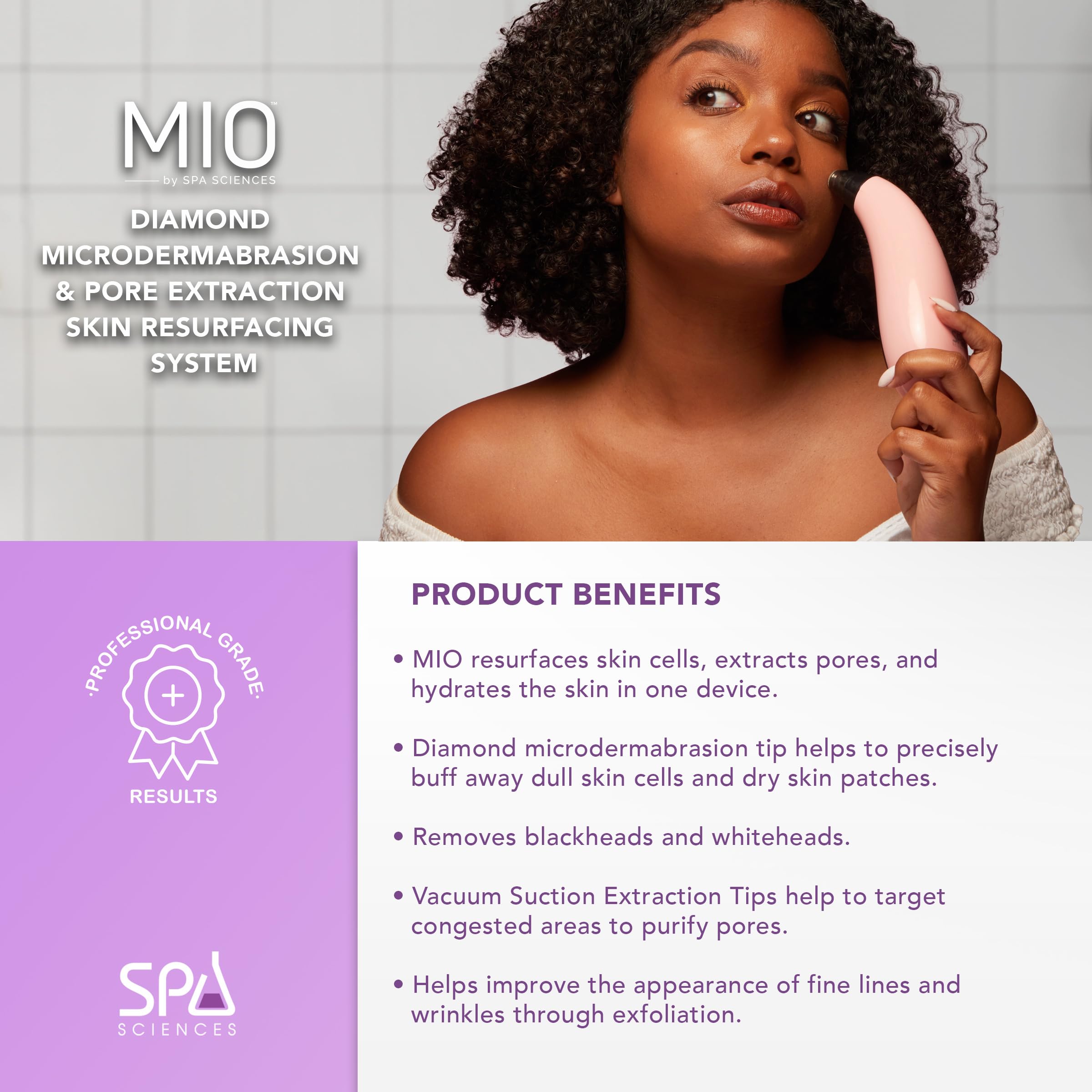 Spa Sciences MIO ergonomic handle provides comfortable control during use