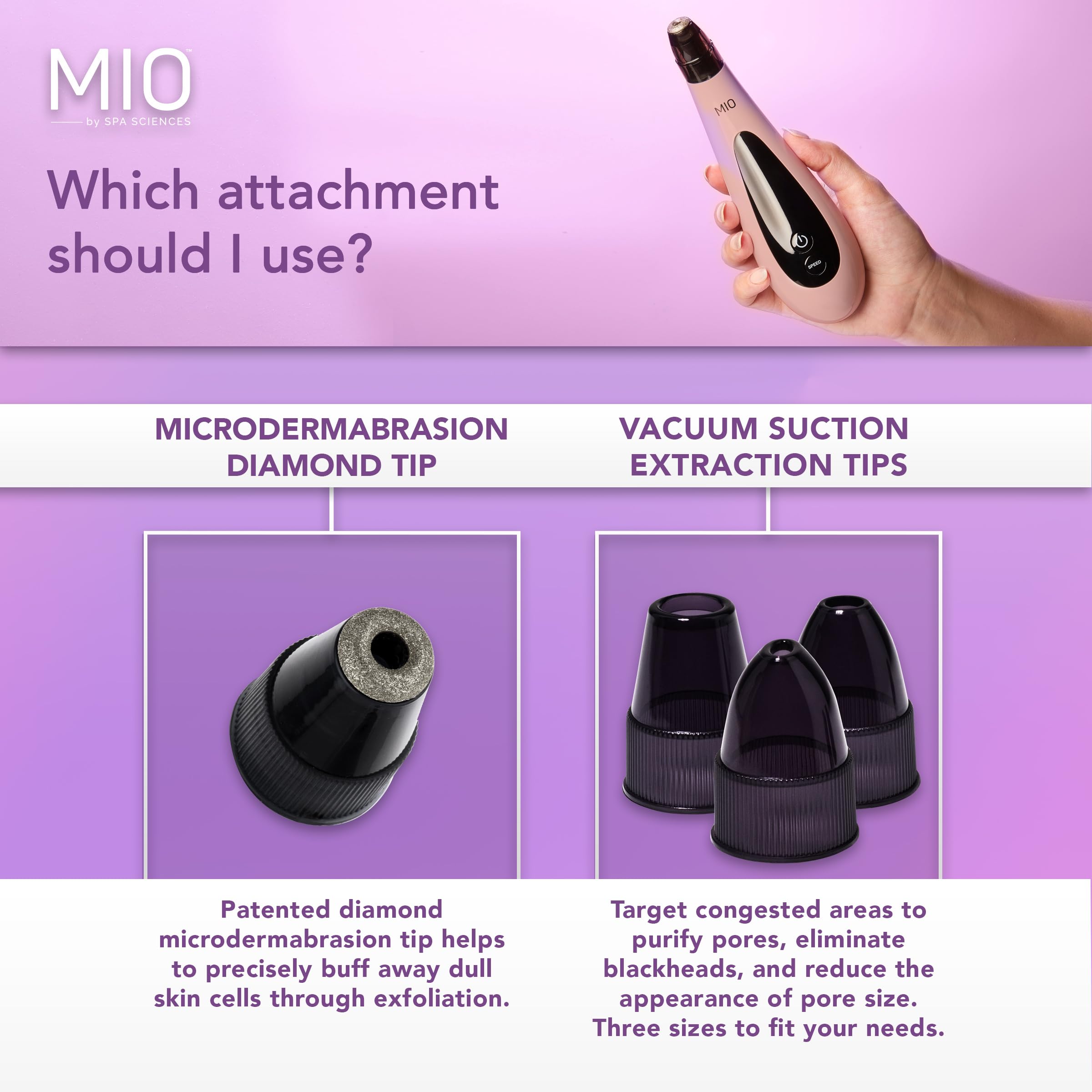 Spa Sciences MIO five speed settings customize resurfacing intensity