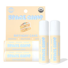 Space Camp Wellness Balm Birthday Cake pack front view for hydrated lips