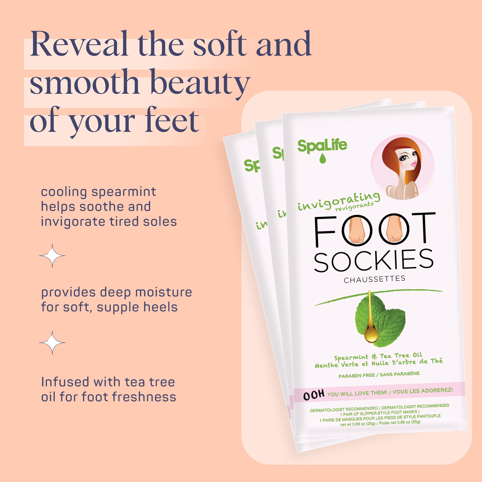SpaLife Foot Sockies worn on feet illustrating at home spa treatment.