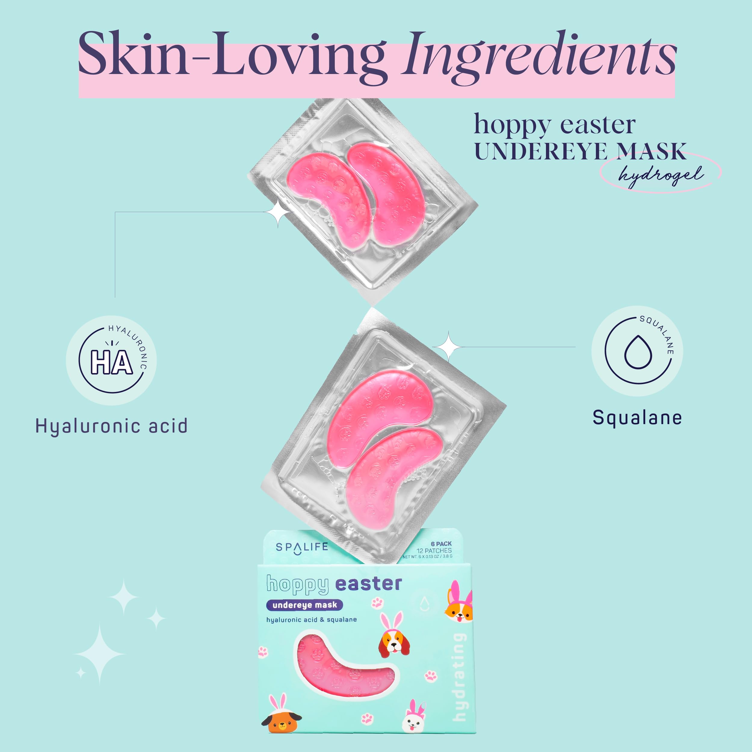 SpaLife hyaluronic acid squalane eye masks for deep moisture