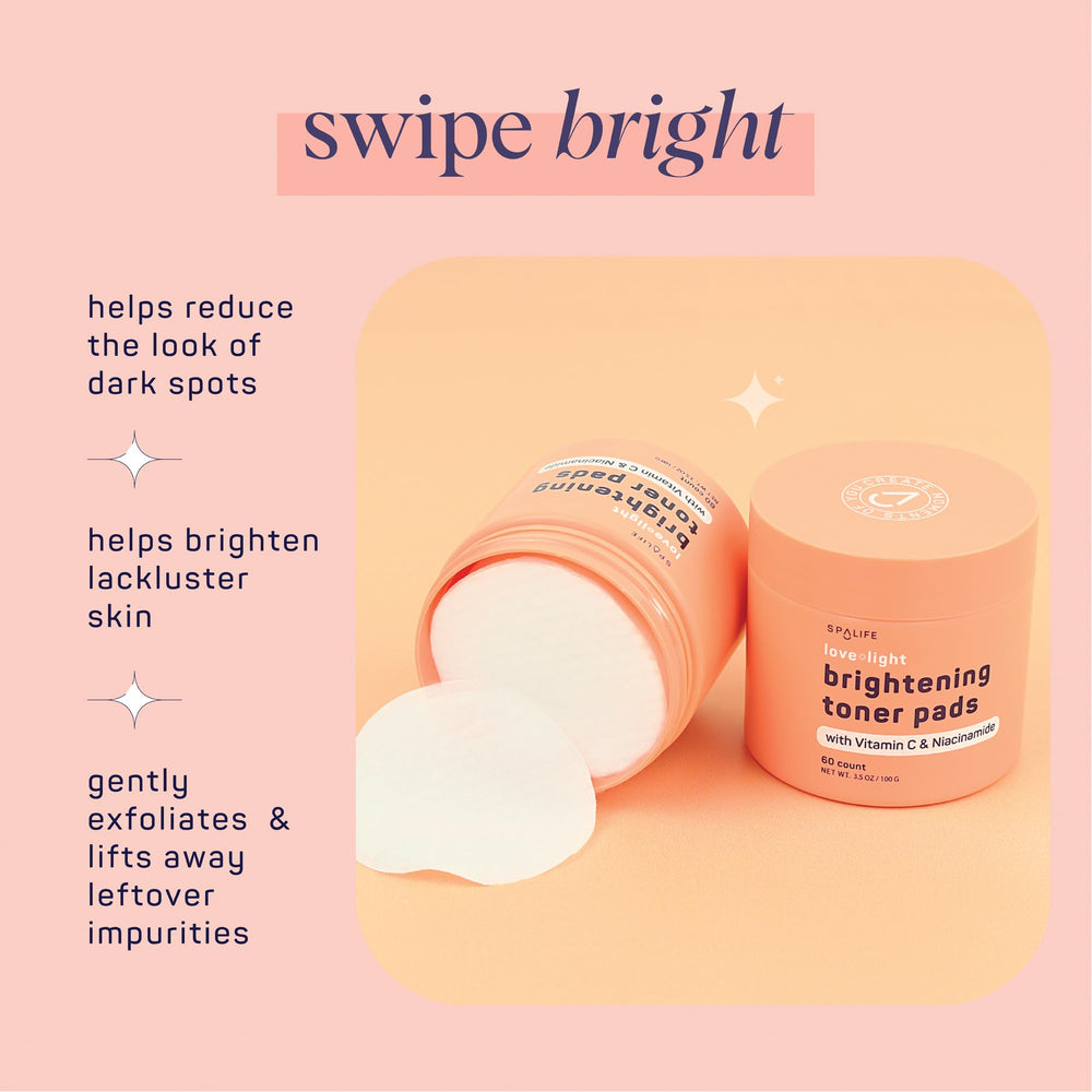 SpaLife Love & Light Toner Pads Packaging design and ready-to-use format.