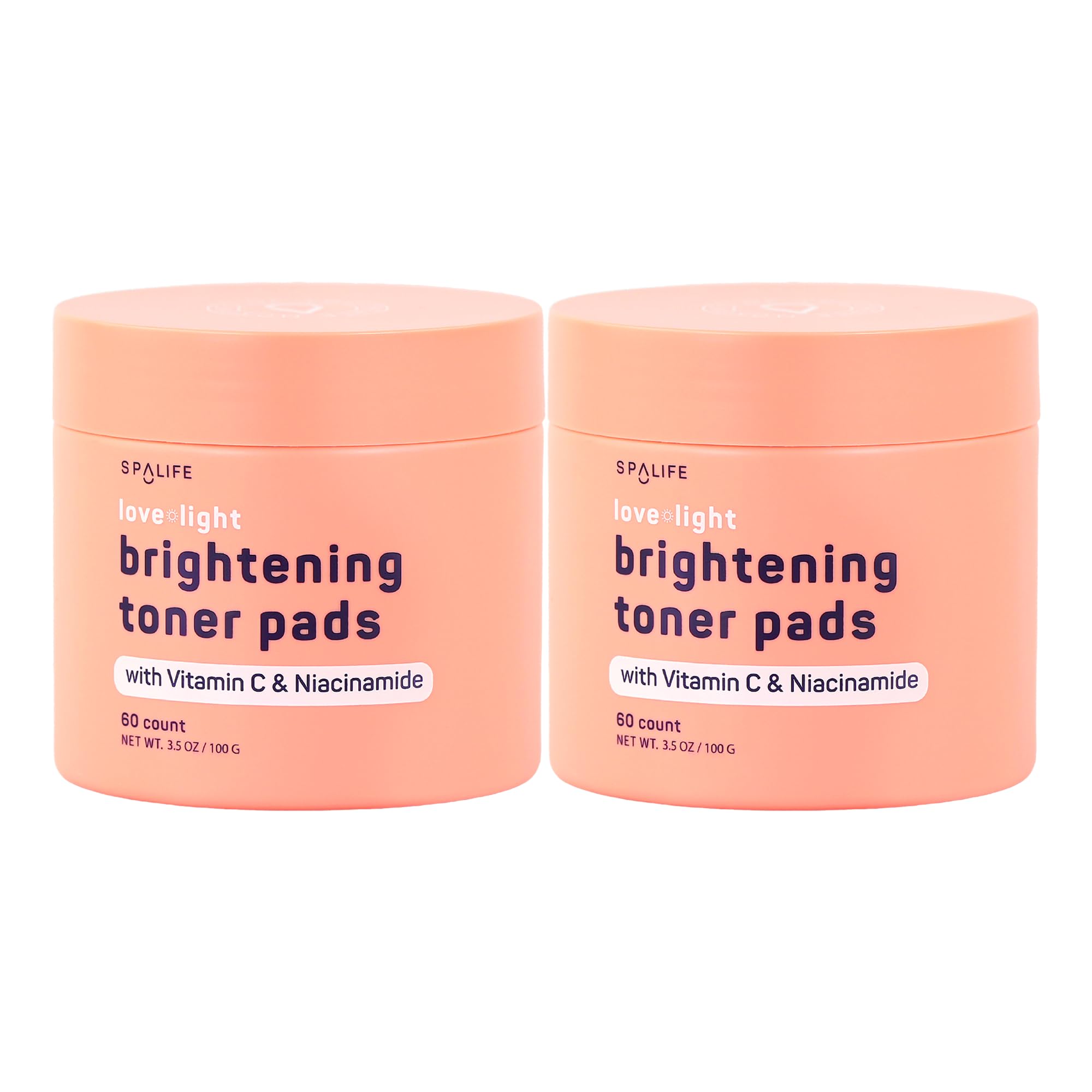 SpaLife Love & Light Toner Pads pre-soaked for easy application and radiant skin prep.