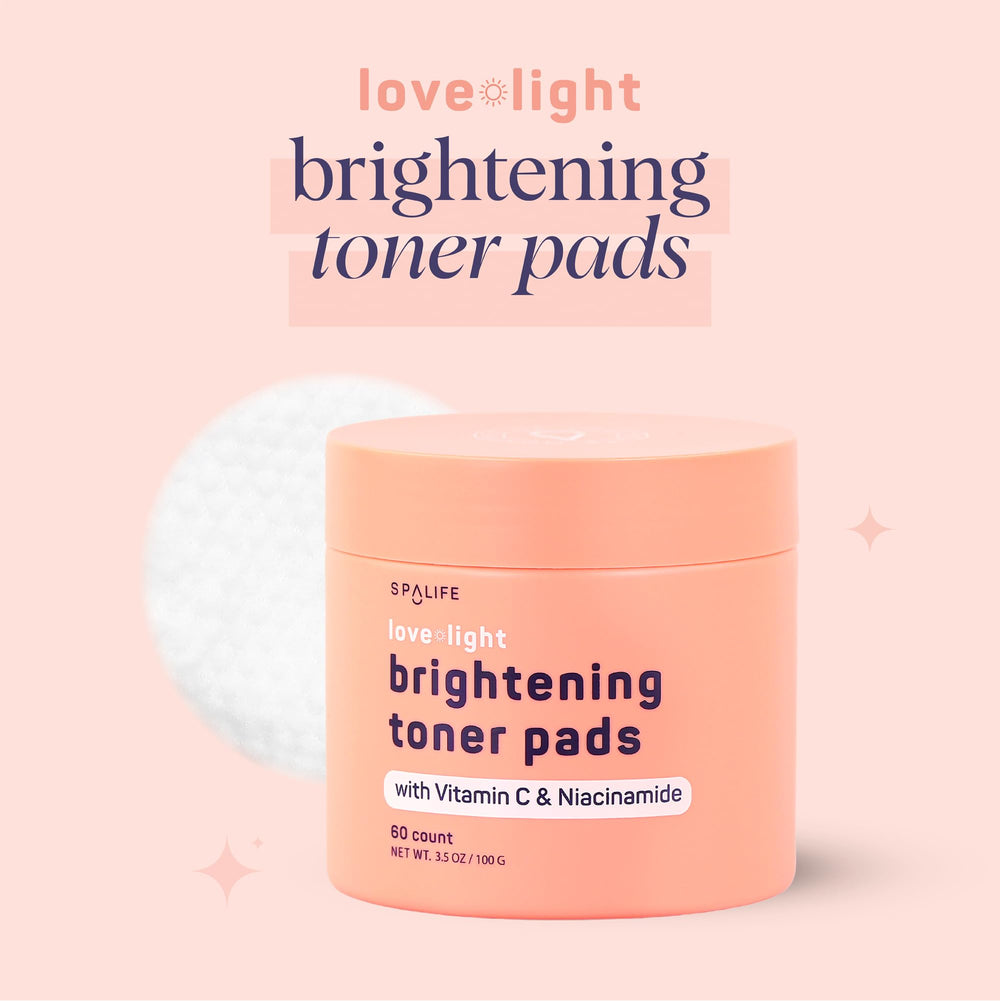 SpaLife Love & Light Toner Pads Vitamin C effect, brightening dull skin gently.