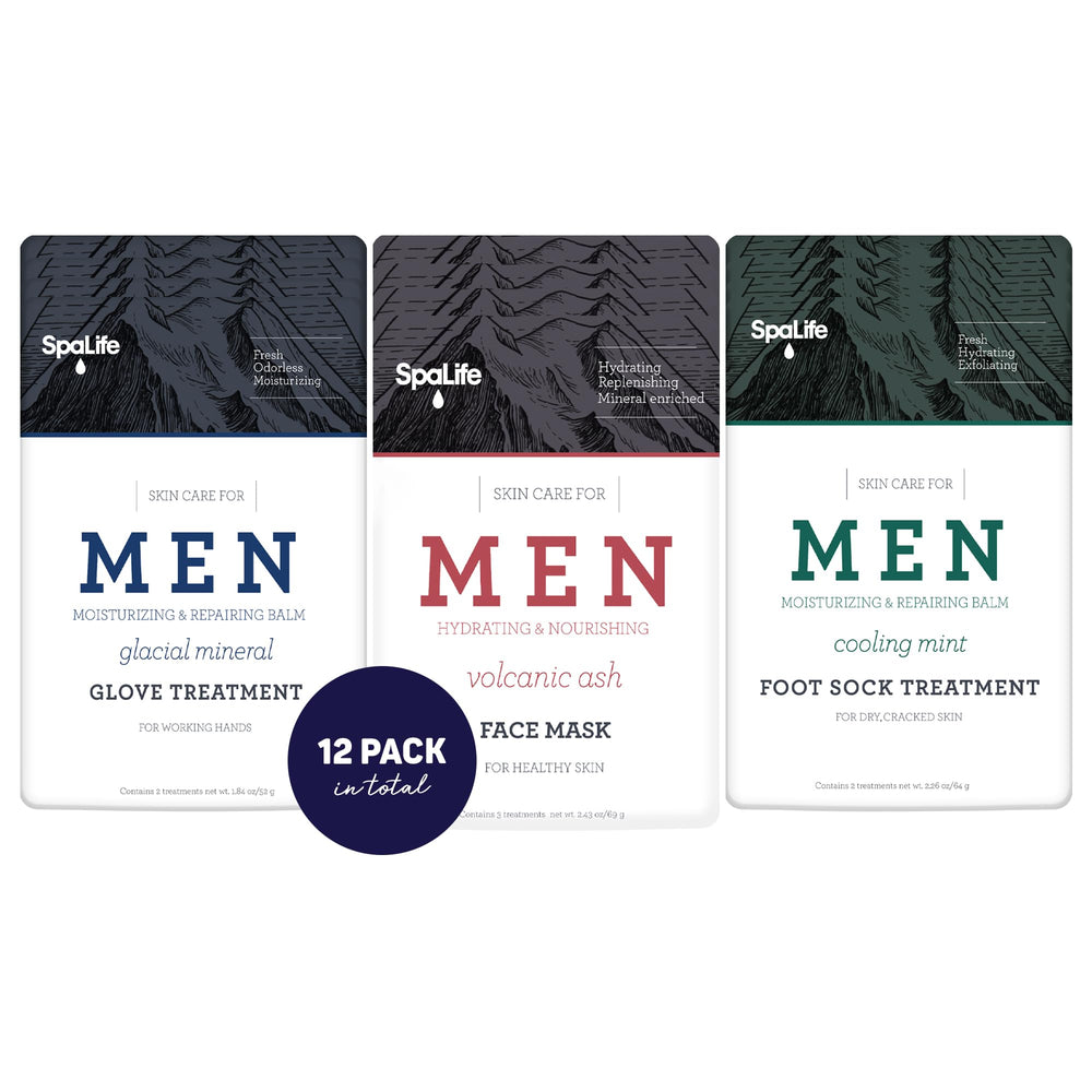 SpaLife Men’s spa set face mask boosts hydration for a refreshed complexion.