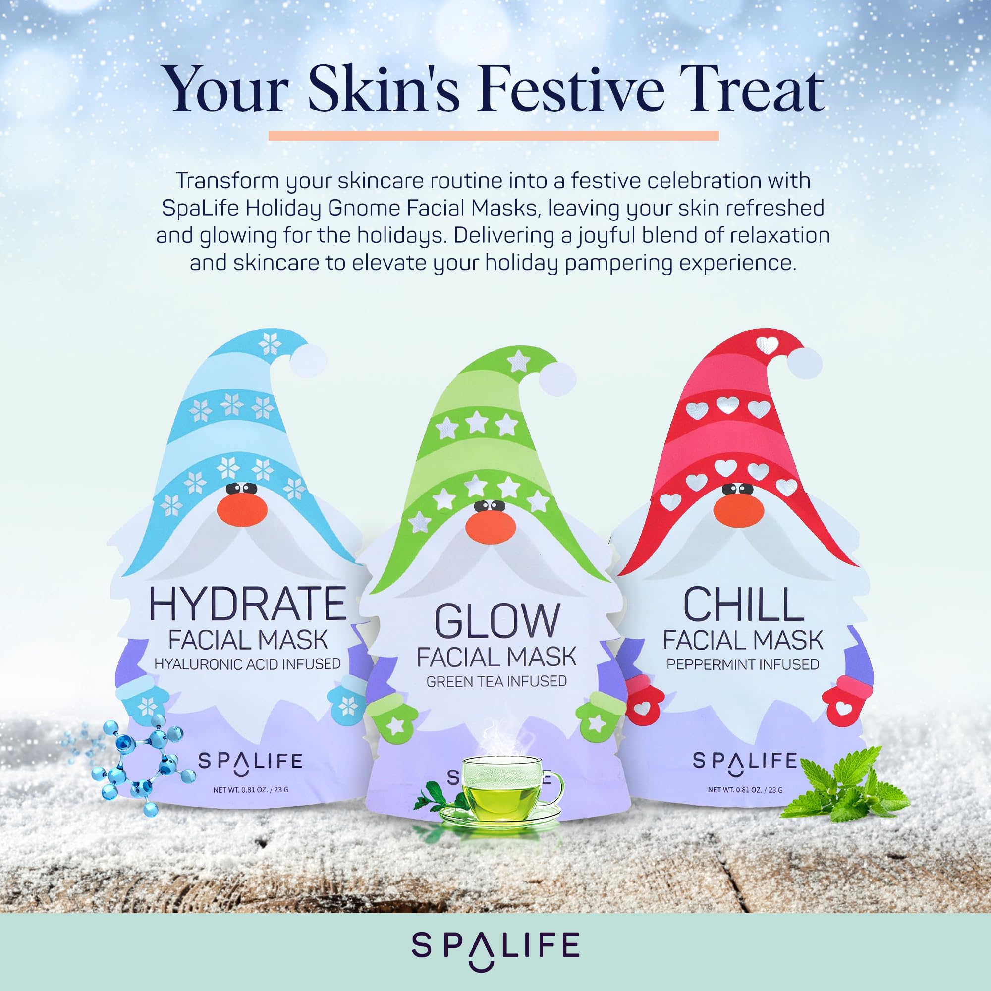 SpaLife sheet mask collection closeup highlights varied formulas for hydration.
