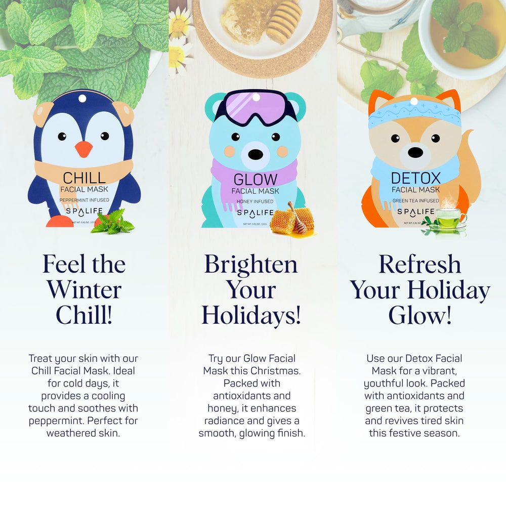 SpaLife Snow Buddies peppermint leaf for a cooling sensation.