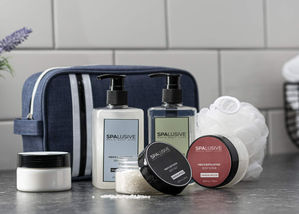 SPALUSIVE Exfoliating body scrub helps smooth skin during routines.