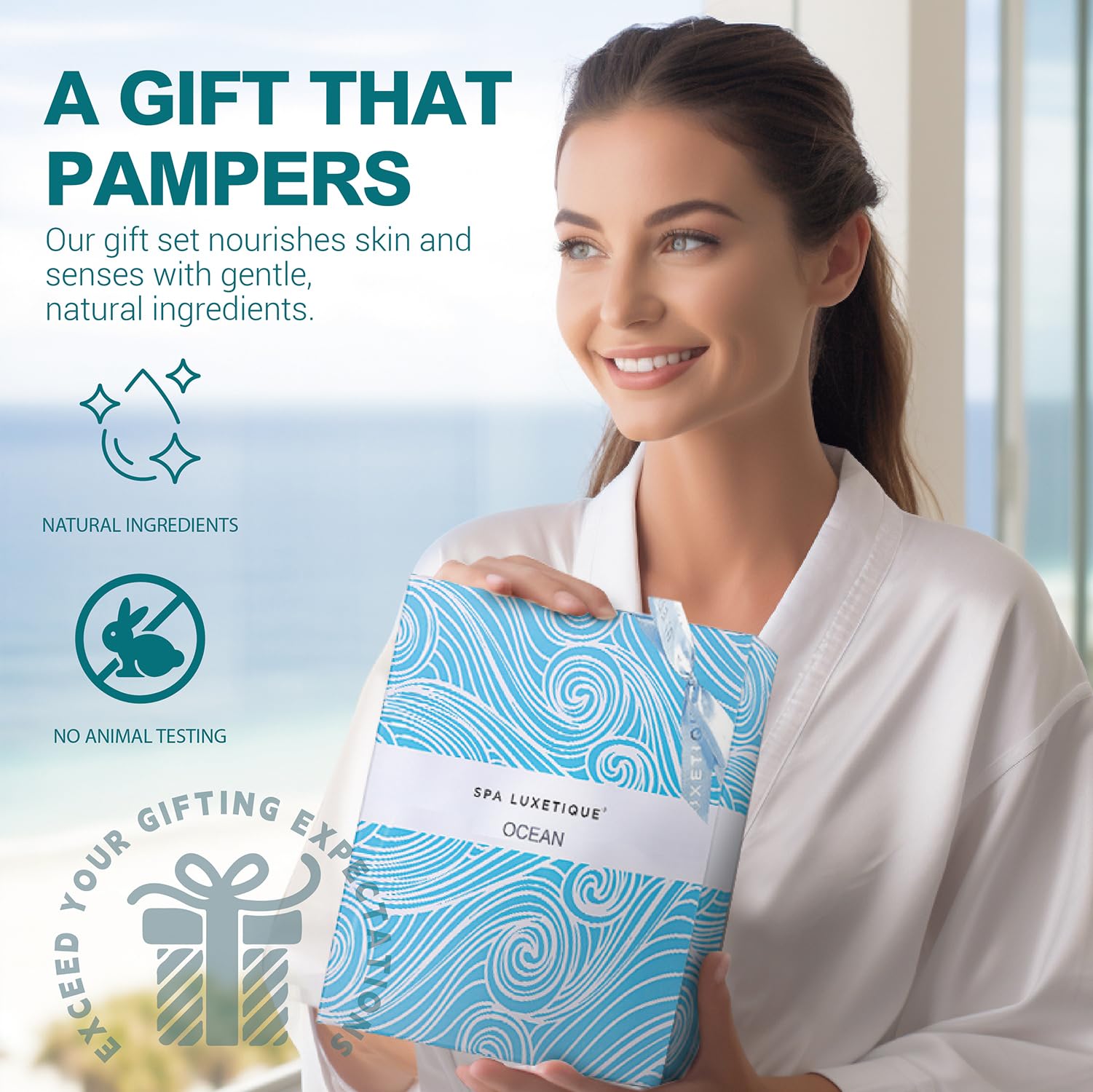 Spa Luxetique burlap bag for eco-friendly gift presentation.