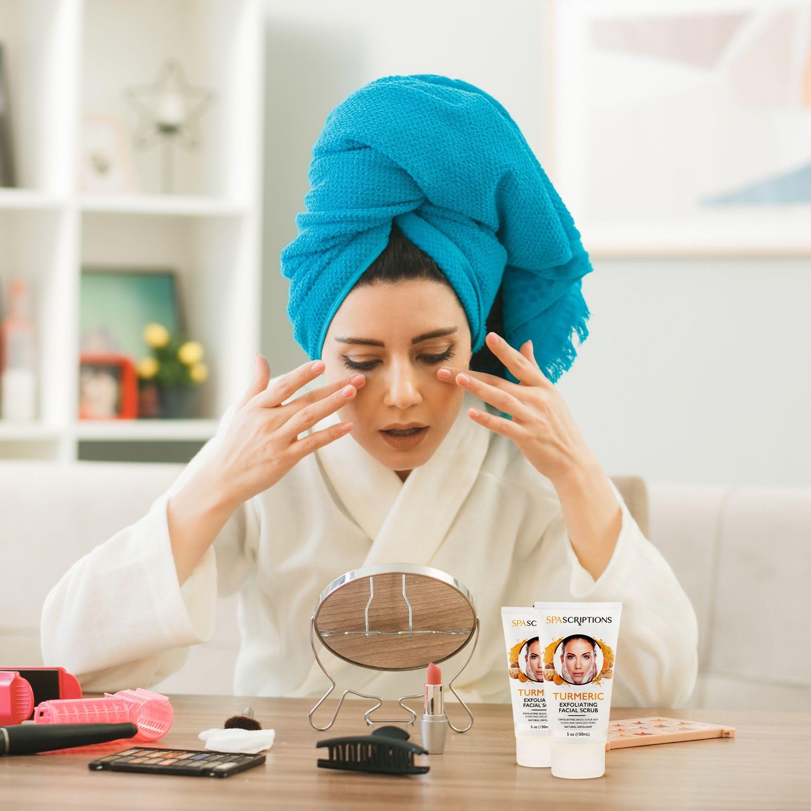 SpaScriptions Product hero image showcases calming cleanse for all skin types.
