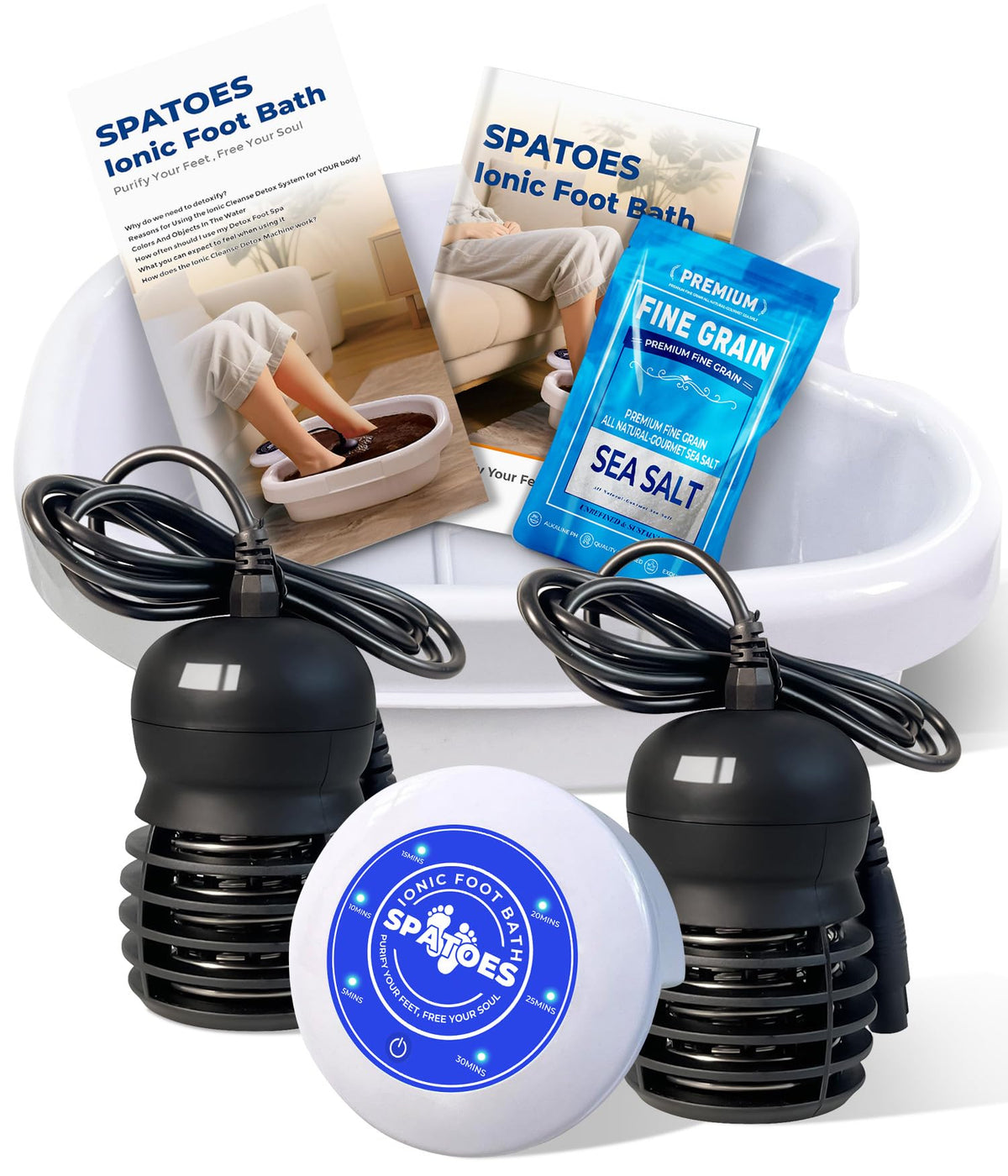 SPATOES Ionic Foot Detox machine front view for home use and color change display