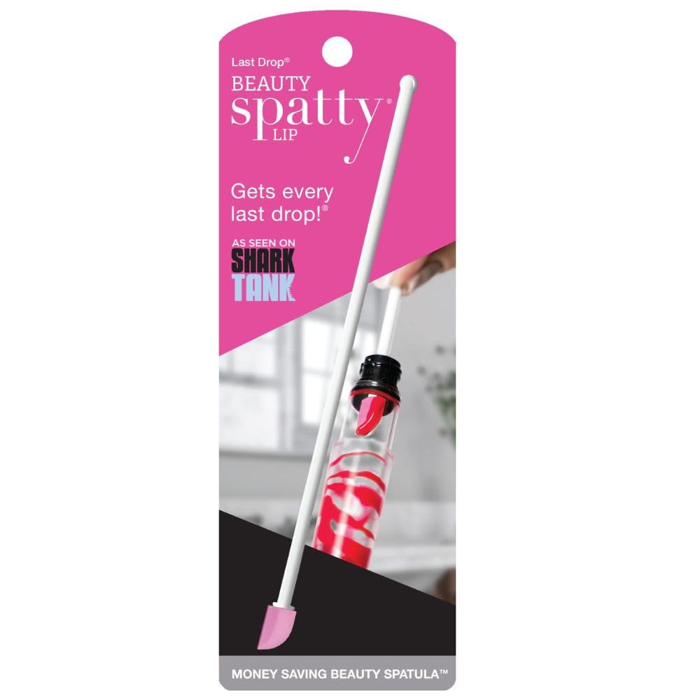 Spatty Daddy lip gloss 6in pink spatula reaches jars to scrape every last drop.