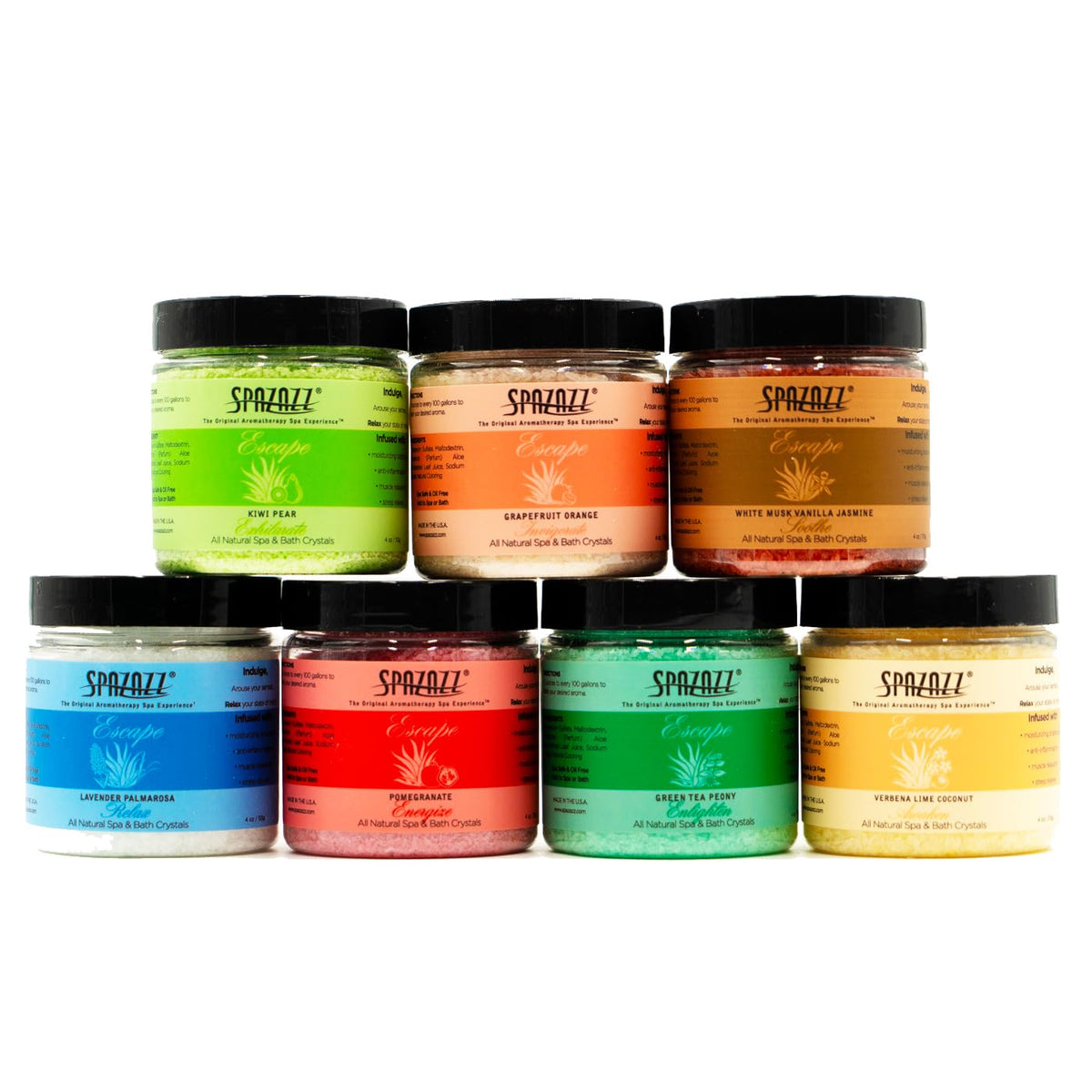 Spazazz Kiwi Pear salts for a bright, uplifting bath experience.