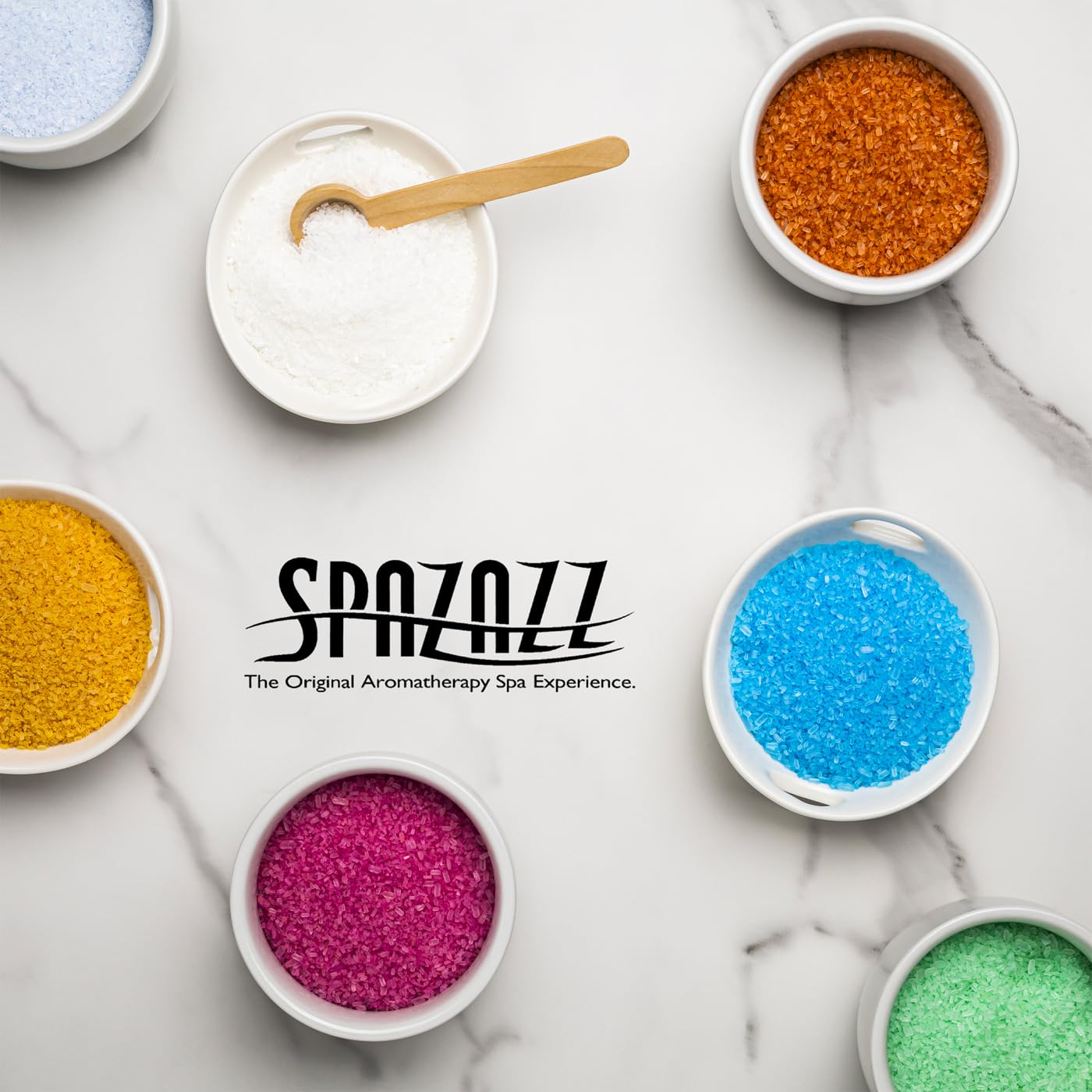 Spazazz Escape Collection packaging showcases the sampler and aromatherapy set.