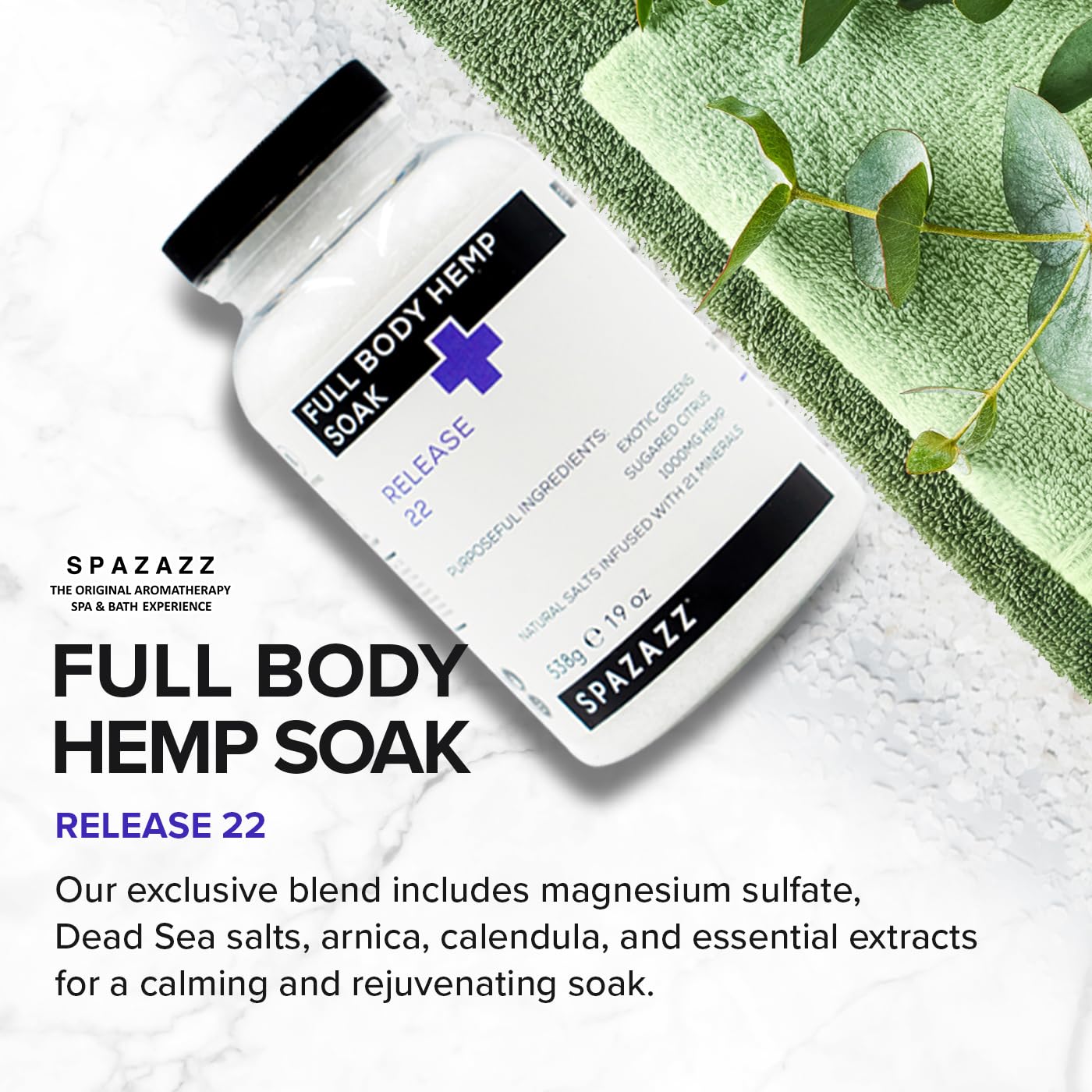 Spazazz hot tub aromatherapy foam — enhances mood with soothing fragrance.