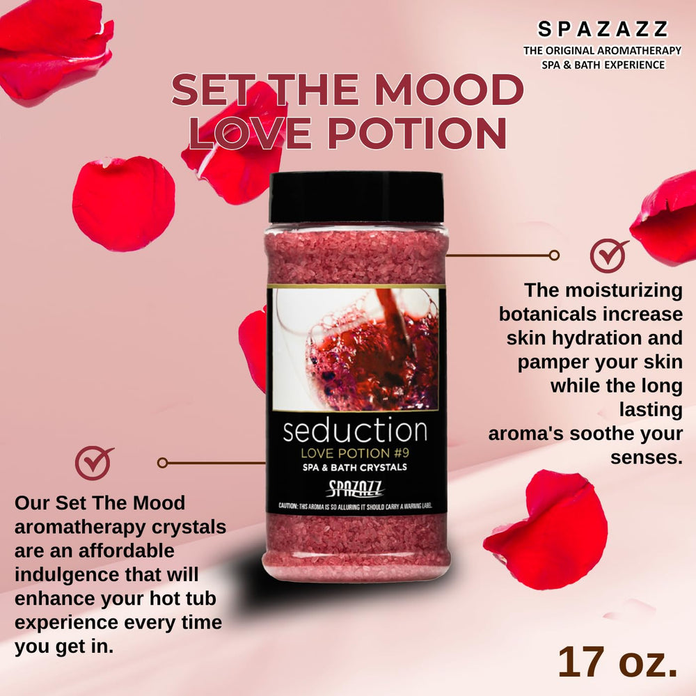 Spazazz hot tub aromatherapy scents enhance a spa-like tub experience.