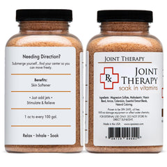 Spazazz Joint Therapy jar front highlighting targeted relief in bath