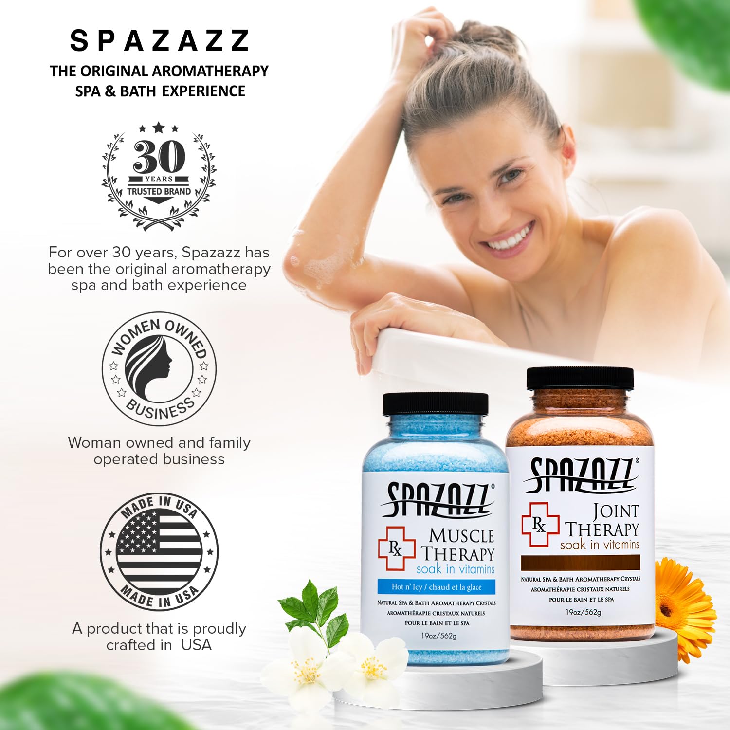 Spazazz natural ingredients blend label close-up