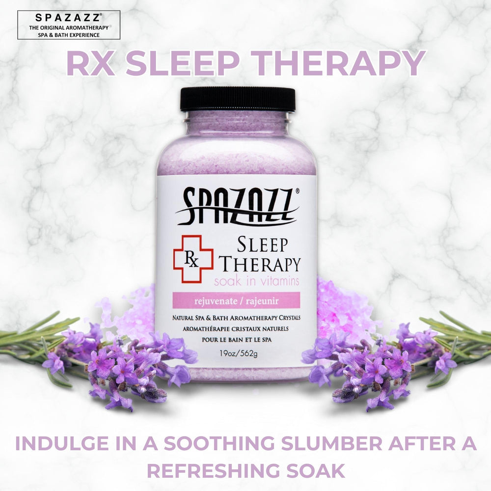 Spazazz RX Sleep Therapy bath scene ready for a calming hot tub session