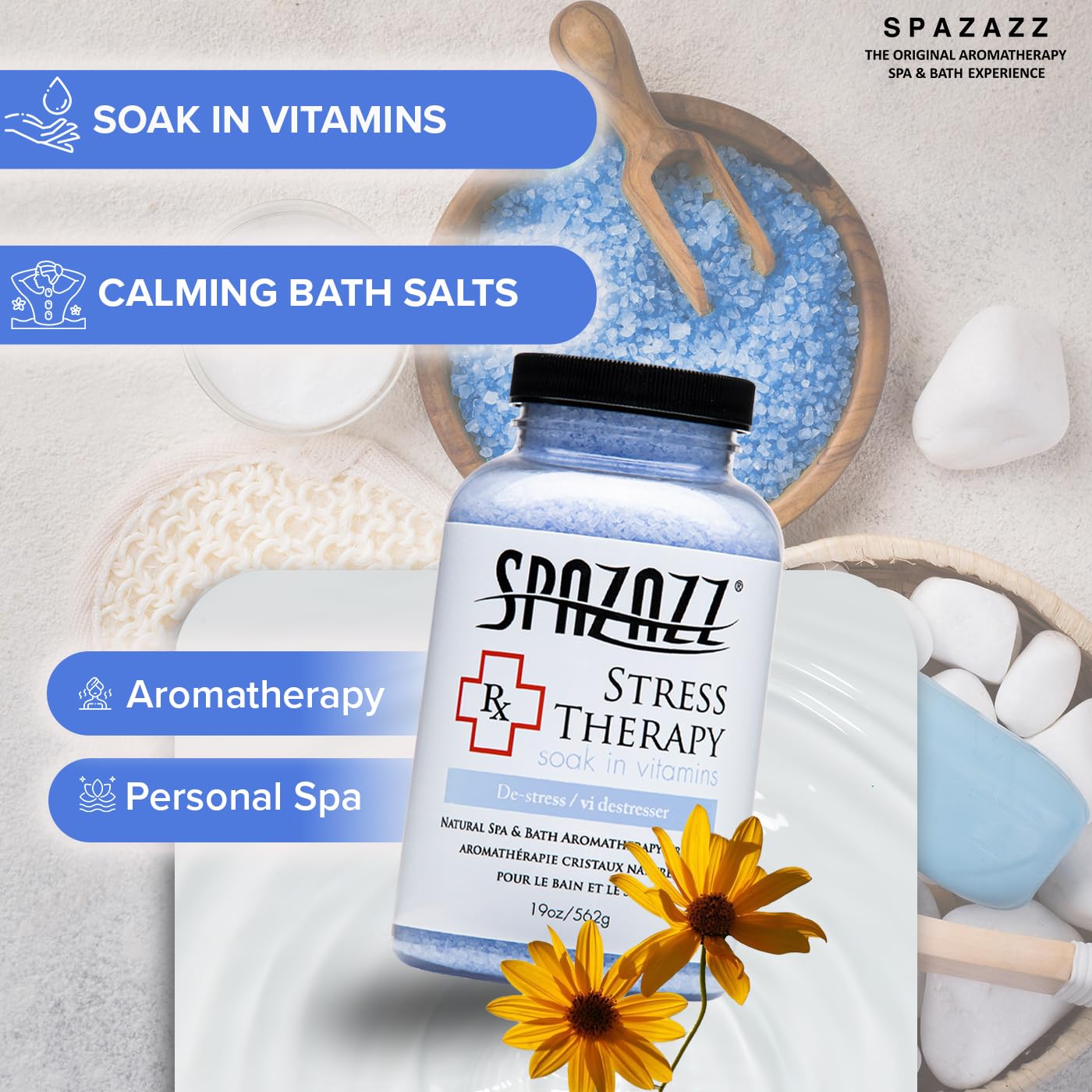 Calming bath with Spazazz Rx salts, no residue.