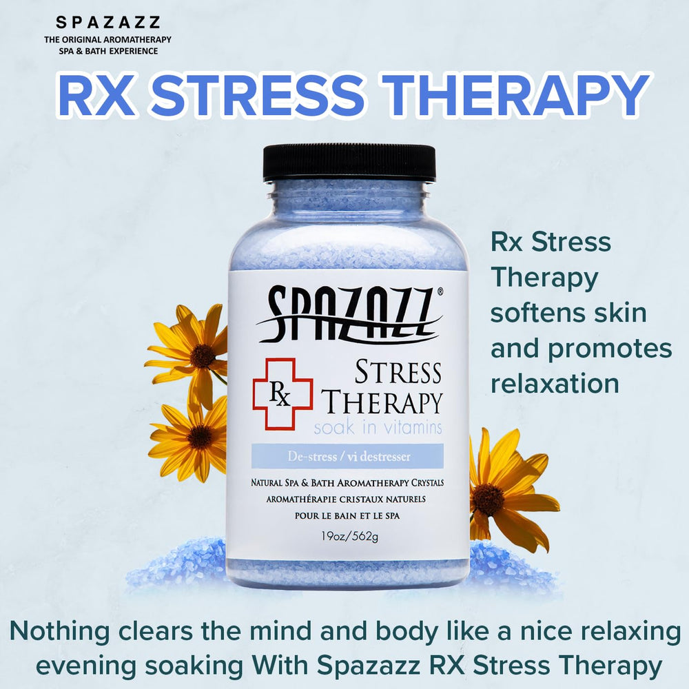 Spazazz Rx stress salts for a spa-like soak.