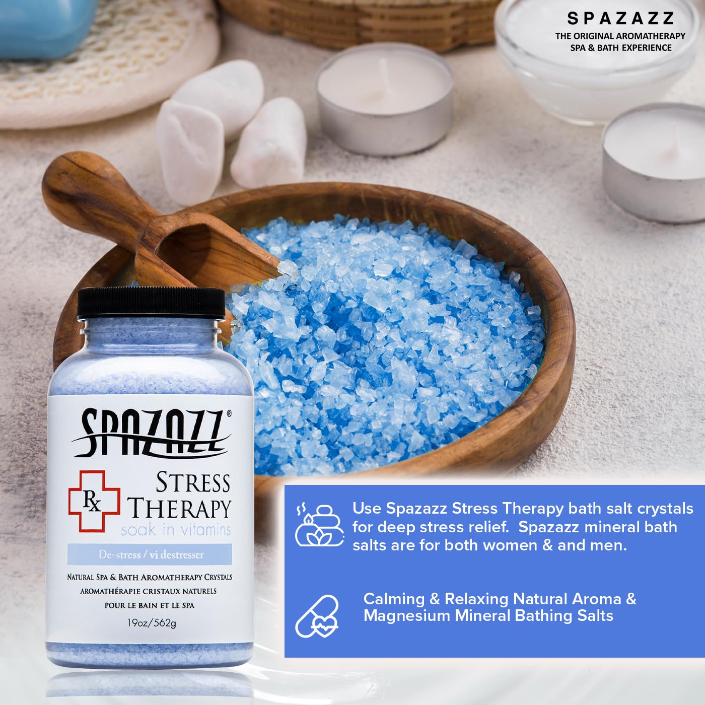 Magnesium-rich salts safe for hot tubs.